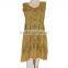 Sleeveless woman blouse Designer embroidery Skirt Feather Casual Dress