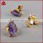 Natural rough stone arrowhead amethyst ring