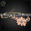 pink flower choker charm necklace