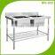 BN-S36 Commercial double bowl kitchen stainless steel sink for sale