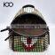 Genuine Leather Patchwork Rivet Cross Ladies Backpack Bag Guangzhou Backpack Manufacture