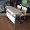 Double seater student desk and chair/school furniture manufacturer