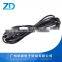 Power cord with flat 2-pin with hole plug socket