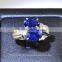 8x6, 8x6 MM Blue Star Sapphire Ring Lab-Created Sterling Silver 92.5 Size 7.5