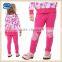 ( G4220 ) FUCHSIA 2-6Y chidren clothes Ready made children clothing factory patchwork wholesale baby leggings