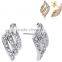 2016 Fashion Rhinestone Women 18k White/Yellow Gold Plated Austrian Crystal Fashion Stud Wings Earring