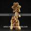 Olive Wood Carved Composition of Holy Family With Flower.