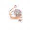 NEW fashion lovely Multilayer inlay crystal Adjustable ring for Women Gift