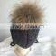 New Design Fur Pom Pom Hats Crochet Baby Hats Children Fur Bobble Hats
