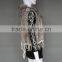 Rabbit Fur Vest Fur Collar Ladies Poncho Fashion Knitting