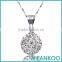 Fashion rhinestone crystal ball-beads charm pendant jewelry,925 sterling silver pendant necklace