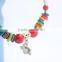 Bright Multicolored Tibetan Silver Bracelet Brand New Tiny Shell & Elegant Flower Metal Charm For Women 2016New Intrend style