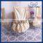 CH030H Ruched wedding champagne taffeta chair covers with rose