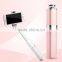 2016 New Wholesale mini automated selfie stick lip gloss selfie stick with cable for iphone and Android Smart phone