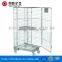 ISO certificated wire mesh steel roll cage container service trolly