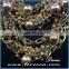 Dubai gold jewelry charms fashion women exaggerate pearl collar chain costume necklace