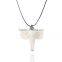 Popular white color carved bone pendant necklace for girls