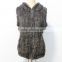 Fashion genuine knitted mink fur vest with hood for women M2901