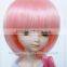2014 hot sale short pink doll hair wig