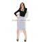 Pretty steps 2015 grey cotton fabric knee length lady day skirt fashion designs