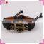 Leather cuff bracelets for men, customized adjustable anchor bracelet