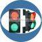 CE Europe standard PC 100mm LED traffic light with cobweb lens