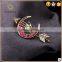 Moon Red Alloy Brooch Women