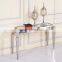 Long size frech style marble console table with stainless steel