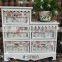 100% willow and wood material hand made cheap white wicker furniture with wicker basket drawer