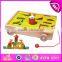 2015 Blocks Trolly wooden educational toy for kids,Wooden building blocks sorter trolly toy,Pull wooden block trolly toy W13C021