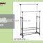 Double clothes rack, bathroom clothes drying rack with hook and tray