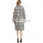 woman fashion Houndstooth print long sleeve Lapel long coats and jackets