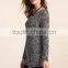 nice deign high quality girls fancy loose neck marled sweater