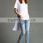 100% Rayon White High Slit Overseas t Shirts Wholesale