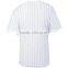Youth Pinstripe Full Button Baseball Jersey Custom Pad Print Label Tee 100% Polyester Smooth Pinstripe Knit Shirt