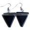 Triangle Shape Crystal Amethyst Natural Stone Drop Earrings