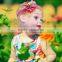 Children's hair bow rose flower lace elastic belt Euramerican children's hair band Baby Headband