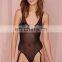 Hot Selling Low Scoop Neck Sheer Bodysuit Mature Women Sexy Lingerie