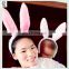 Red Sequin Fur Rabbit Bunny Ear Cheap Party Headbands HPC-0767