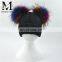 Kids Warm Winter Colorful Double Pom Poms Hat Custom Knitted Beanie Hat Winter Knit Hat Kid