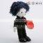 Beautiful plush toy cool doll with black suit and hair