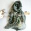 newest silk and wool printing scarf for women lady with high quality