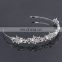 Custom 100% Handmade wholesale handmade luxury white ribbon crystal wedding bridal headpiece