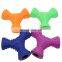 Low price multiple colors dog chew rubber toy food leaking trihedron for pet biting/ teeth cleaning