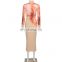 Hot Sale Women's Long Sleeve Contrast Color Stitching Printed Skinny Elegant Bodycon Dress