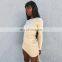 2020 new cross border double side drawstring long sleeve round neck Cotton Mini bodycon casual dress