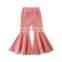 2020 kids Girl bell bottom pants ripped hole denim pant  Baby Girl Fashion solid trousers wholesale long pant