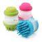 Wholesale Rubber Silicone Washing Cleaning Dog Cat Pet Hair Shower Brush with Bath Liquid Storage