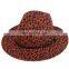 Amazon Hot Sale Unisex Men Different Color Leopard Print Flat Brim Jazz Wool Felt Fedora Hat for Women