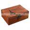Hot sale vintage style customized small wooden wedding photo box with lock